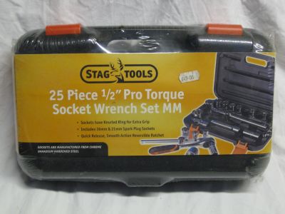 Stag Tools 25 Piece 1/2" Drive Pro Torque Socket Wrench Set STA029