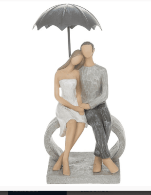 Summer Shower Couple Sitting on a Heart Figurine From the Shudehill Range 60240