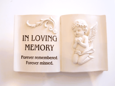 In Loving Memory Memorial Book Shaped Plaque ' Someone Special' 60930