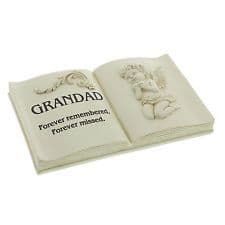 In Loving Memory Memorial Book Shaped Plaque ' Grandad' 60931 Bereavement Remembrance 
