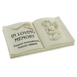In Loving Memory Memorial Book Shaped Plaque 60935 Bereavement Remembrance