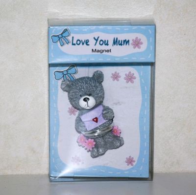 Best Mum Grey Bear Fridge Magnet in 4 Styles. Mothers Day Gift.. 60992