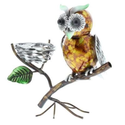 Juliana Natural World Metal Owl Sculpture T-Lite Holder 61067 