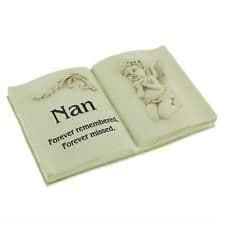 In Loving Memory Memorial Book Shaped Plaque ' Nan' 61248 Bereavement Remembrance