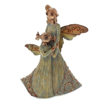 Woodland Angel Mother & Daughter Figurine with Rose Gold Detailing 61393