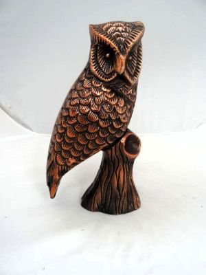 Metal Owl Bronze Effect Ornament 680047