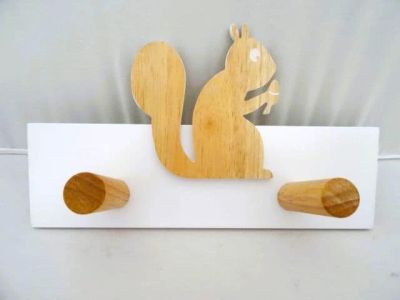 Wooden Coat or Clothes Hooks Squirrel 680261