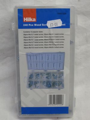 Hilka 240 Piece Wood Screw Assortment 79551224