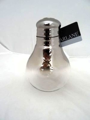 Silver Colour Light Bulb Bud Glass Vase Small 701029 
