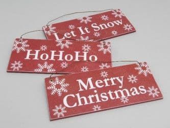 Wooden Christmas Hanging signs in choice of 3 Styles 7086