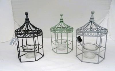 Shabby Chic Bird Cage Tealight Candle Holder 3 Colour Choices 720775