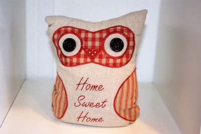 Chic Home Sweet Home Owl Doorstop Available in Red or Brown