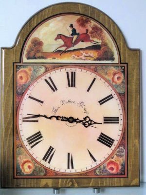 Traditional Wooden Wall Clock 'At the Gallop' by Thos. Collier. Glossop. WT7396