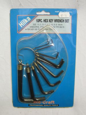 Hilka 10 Piece Hex Allen Key Wrench Set 21151002