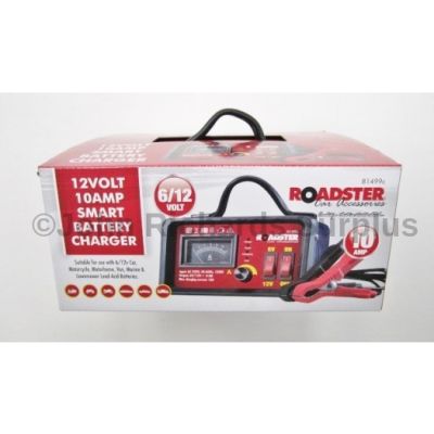 Roadster 6 Volt & 12 Volt 10 AMP Smart Battery Charger 81499c