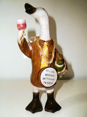 Wine Drinking Ducks Small Figurines Wine Lovers Novelty Gift Idea 90560
