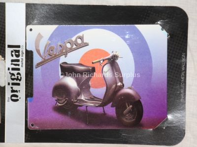 Vespa Scooter Small Enamelled Metal wall sign