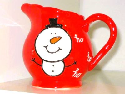 Red Merry Christmas Snowman Cream Jug NX98363