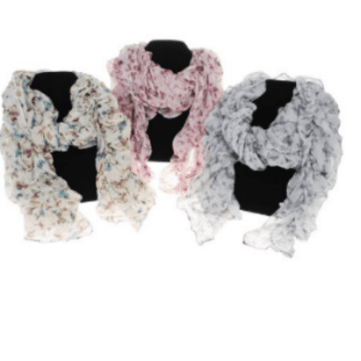 Ladies Ruched Butterfly Scarf Available in 2 Colours. 9988