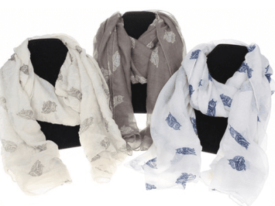 Ladies Pretty Owl Print Scarf Available in 3 Colours 9994