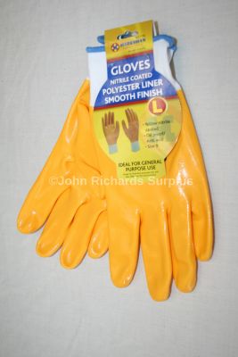 Marksman Nitrile Coated Yellow Gloves size 9 63113c