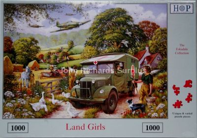 Land Girls 1000 Piece Jigsaw Puzzle Military Ambulance and RAF Spitfire 