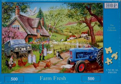 Farm Fresh 500 Piece Jigsaw Puzzle Fordson Tractor & Land Rover Defender