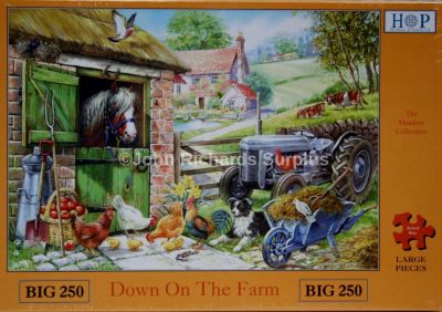 Down on the Farm Big 250 Piece Jigsaw Puzzle Ferguson Tractor & Shire Horse