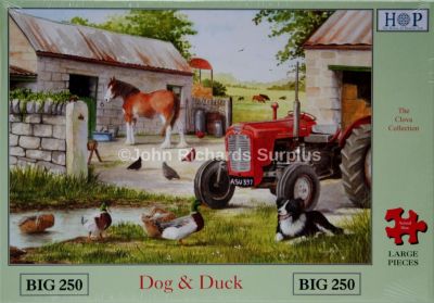 Dog and Duck Big 250 Piece Jigsaw Puzzle Massey Ferguson Tractor & Shire Horse