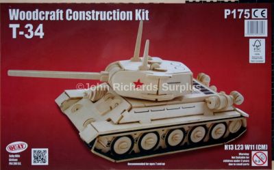 Russian T34 Tank Woodcraft Construction Kit 