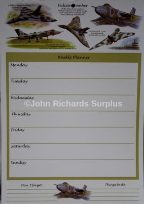 Weekly planner Avro Vulcan Bomber A4