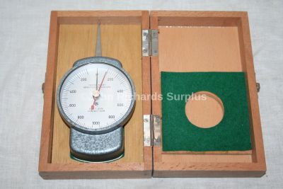 Precision Tensiometer dial spring tester with wooden case ex military 56764