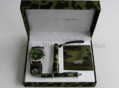 Armed Forces Watch Wallet Torch &amp; Pen set