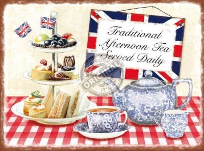 Traditional Afternoon Tea Small Metal Wall Sign 200mm x 150mm
