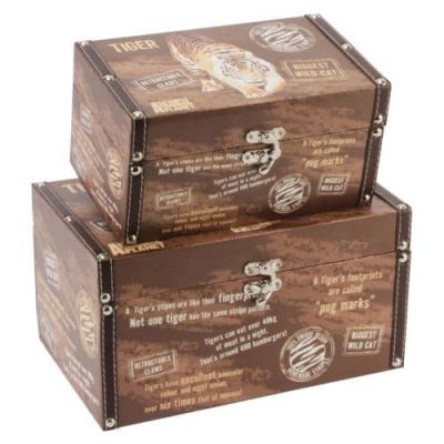Animal Planet Tiger Wooden Storage Box Set of 2 AP102 