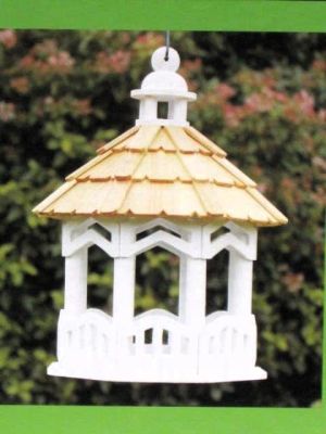 The Bandstand Wooden Hanging Bird Table Feeder 28761