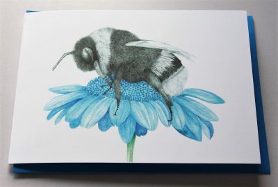 Emma Macleod Floral Wild Life Blank Greeting Card Polly Pollinator Bumble Bee Free P&P