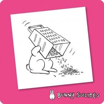 Bunny Suicides Death by Grater Coaster Novelty CSBS6