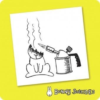 Bunny Suicides Death by Blow Torch Coaster Novelty CSBS5