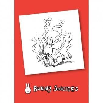 Bunny Suicides Death by Smoking Fridge Magnet Novelty MGBS1