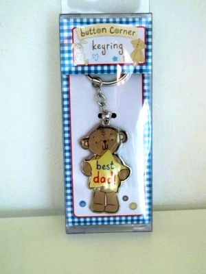 Button Corner Best Dad Keyring Fathers Day Gift Birthday Idea CG776