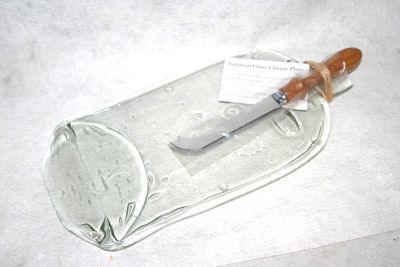 Large Clear Glass Cheese Plate by Sarah Hill CL-LG