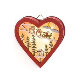 LED Hanging Christmas Decoration Available in Wooden Heart or Star. CM-520, CM-523
