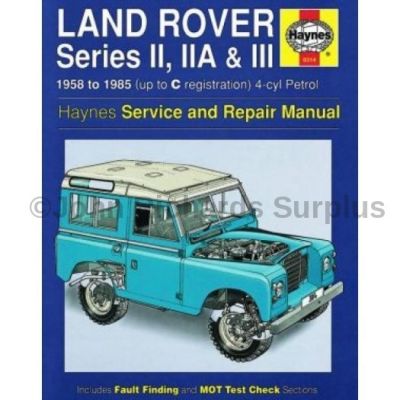 Haynes Series 2, 2a &amp; 3 Petrol Service and Repair Manual 1958 - 1985