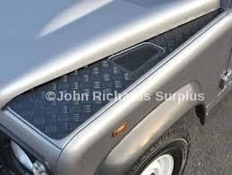 Defender Wing Top Aluminium Chequer Plate Pair In Satin Black DA4049B POA