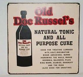 Retro Small Metal Sign Old Doc Russel's Tonic