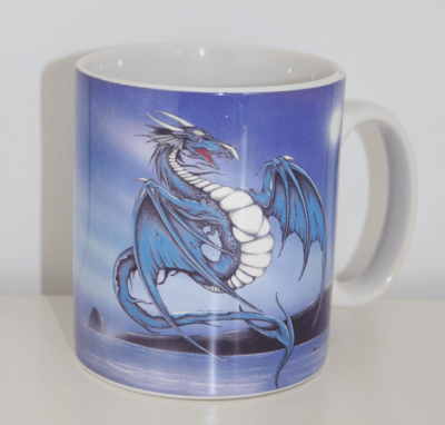 Fantasy Dragon China Mug Blue