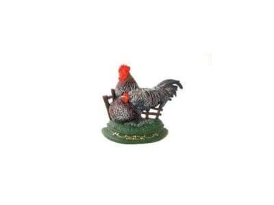 Cast Iron Large Rooster & Hen Doorstop DY812