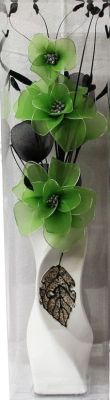 Tall Vase With Stunning Nylon Floral Displays in a Choice of 4 Colours E13 B