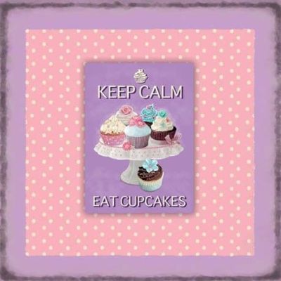 Blank Greetings Card with Fridge Magnet Keep Calm Eat Cupcakes 30005
